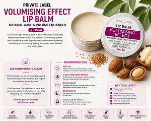 Bálsamo Labial Voluminizador de Marca Privada 15ml OEM |   Cuidado Labial Voluminizador e Hidratante con Manteca de Karité y Cacao |   España UE - Product Image 3