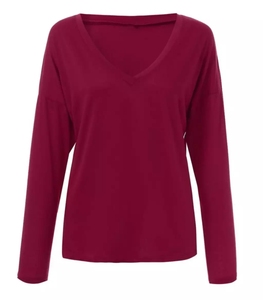 Suéter de Punto de Algodón Personalizado para Mujer, Cuello en V, Manga Larga, Ajustado, Ecológico, Marca Personalizada, Bangladesh, 2022 - Product Image 6