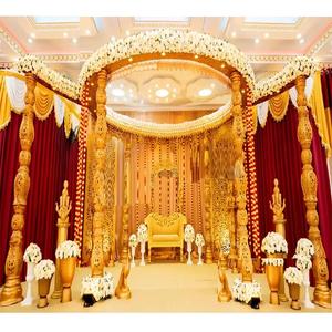 Decoración de boda de Sri Lanka Vidhi Mandap redondo Gujarati Maharani boda Mandap decoración nuevo modelo tema indio - Product Image 1