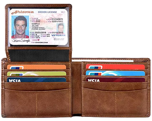 Wholesale Customizable <b>Brown</b> RFID Blocking Bifold Leather <b>Wallets</b> for <b>Men</b> with Polyester Lining Fashion Style Multiple Pockets - Product Image 1