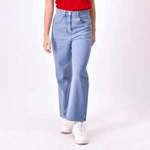 Pantalones vaqueros de pierna ancha lavados de talla grande para mujer, Pantalones vaqueros de moda para mujer recién llegados de alta calidad - Product Image 3