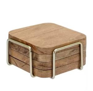 100% sous-verres en bois naturel Design Simple fait à la main en forme de carré vaisselle décor pour bureau à domicile Restaurant et hôtels décor - Product Image 1