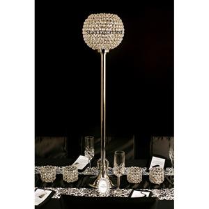 Candelabro de copa de Metal de cristal plateado de gran aspecto, centro de mesa para bodas, eventos, fiestas, suministros de decoración - Product Image 4