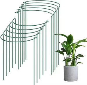 Half Round Green <b>Garden</b> Plant Support Ring Peony Support Cage <b>for</b> Vegetables, Flowers Green <b>Garden</b> Plant Support Ring - Product Image 3