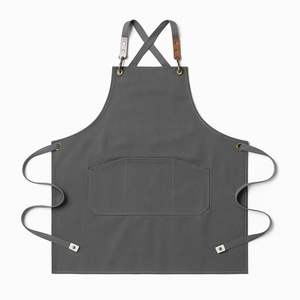 Delantal de Chef Profesional de Cuero con Bolsillo de Tela de Lona, Impresión de Logotipo Personalizado para Cafetería y Catering - Product Image 2