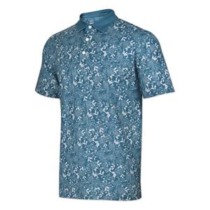 เสื้อโปโลแบบแห้งเข้ารูปสำหรับผู้ชายเสื้อกอล์ฟโพลีเอสเตอร์ถักลายฝ่ามือแบบสปอร์ตโลโก้ตามสั่ง - Product Image 1