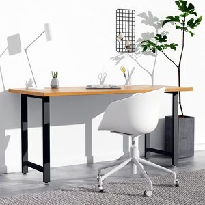 Pieds de table en métal en forme de U, robustes, 71 cm (28 pouces), base en acier rectangulaire noire pour table à manger, meubles DIY - Product Image 4