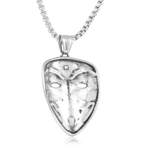 yunnique Pendentif masque facial en acier titane, style punk rétro unique et tendance, pour hommes et femmes, pendentif œil en acier inoxydable 2807 - Product Image 2