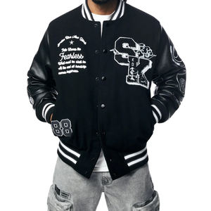 Veste universitaire pour hommes de fabrication en gros équipe collégiale veste Letterman broderie personnalisée vêtements de rue veste universitaire de baseball - Product Image 1