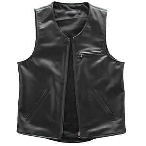 Chaleco de Invierno para Hombre, de Cuero Genuino, Transpirable e Impermeable, Estilo Urbano Moderno, Minimalista, sin Mangas, con Cierre de Cremallera - Product Image 1