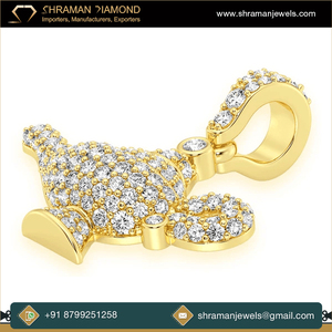 Collar de Plata 925 de Moda con Colgante de Lámpara Mágica de los Deseos, Diamante Moissanita, Amuleto de Buena Suerte, Diseño Único, Joyería de Lujo en Oro - Product Image 3