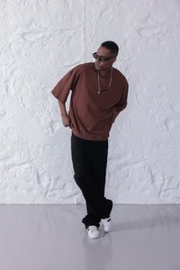 T-shirt formel en coton tricoté 100 % pour homme, uni, brodé, sérigraphié, à manches courtes, vente en gros, fabriqué en Turquie - Product Image 3