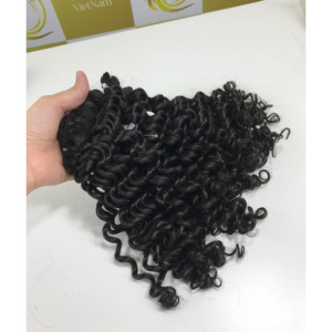 Trama rizada al agua, pelucas frontales de encaje HD a granel, extensiones de cabello rizado hinchable teñido sin pegamento, gran stock, trama doble de cabello virgen - Product Image 4