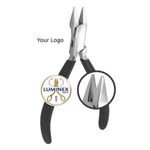 Pince à bec plat dentelé Outil de préhension de précision à poignée orange robuste pour la fabrication de bijoux, le pliage de fils, l'artisanat et la réparation - Product Image 2