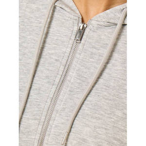Long Solid Plain Zip Hoodie Polyester Blend Full Zip Hooded Sweatshirt Casual Eco-Friendly Lightweight <b>Layering</b> Winter <b>Top</b> OEM - Product Image 5