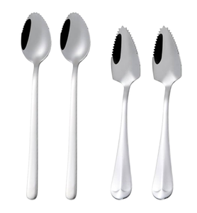 Cuchara de pomelo de acero inoxidable de alta calidad Bordes dentados Cuchara de postre Artesanías Cítricos Espejo Pulido - Product Image 5