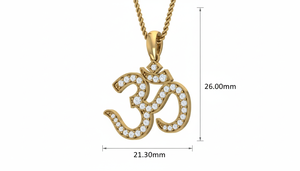 Pendentif en or et diamant avec symbole Om hindou pour femmes - Product Image 2