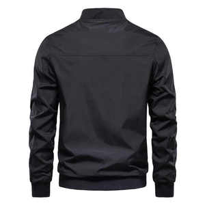 Blouson aviateur léger en satin design pour hommes Veste d'hiver extérieure coupe-vent de baseball - Product Image 3