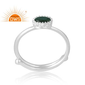 Anillo de piedras preciosas de malaquita Natural de Plata de Ley 925, joyería personalizada para mujer, regalo para ella - Product Image 1