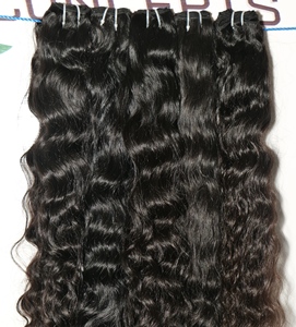 100% brut vierge naturel noir couleur ondulé Curl lâche profonde indienne Extensions de cheveux humains non traités Bundles de cheveux humains - Product Image 5