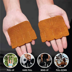 Pull <b>Hand</b> <b>Grips</b> for 4 Finger Leather Palm Protector Anti Slip Gymnastic <b>Grips</b> Barbell Kettlebell Training Comfortable - Product Image 4
