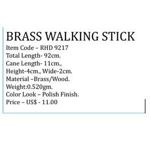 Gậy chống đi bộ bằng đồng thau cao cấp kiểu cổ điển, cán gỗ thủ công, nhẹ, hỗ trợ cho nam giới - Product Image 6