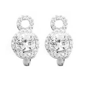 925 Silver Cubic Zirconia Earrings Women's <b>Gift</b> Jewelry Elegant Crystal Design - Product Image 1