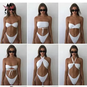 Bikini personalizado de etiqueta privada, bañador sexy de alta calidad para chica 2021