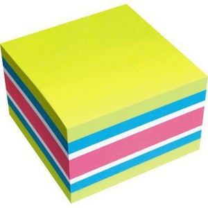 Soennecken Brilliant Color Mix Sticky Note Cubes 75x75mm 450 Sheets Yellow Blue White Pink Promotional <b>Memo</b> <b>Pad</b> - Product Image 1