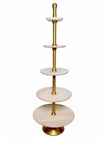 Support à gâteau artificiel en métal doré à 5 niveaux, style moderne et luxueux, décoration de table de dessert pour mariage, tour de présentation de cupcakes, montage facile, personnalisable