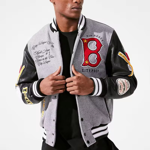 Nouvelle mode de veste de baseball Letterman vintage à manches en cuir veste universitaire de haute qualité brodée en chenille personnalisée pour hommes - Product Image 6