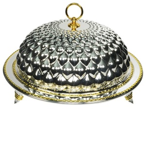 Silver Plated Finishing Metal <b>Cake</b> Stand Round Shape <b>Cake</b> Serving Stand With <b>Glass</b> <b>Dome</b> - Product Image 4