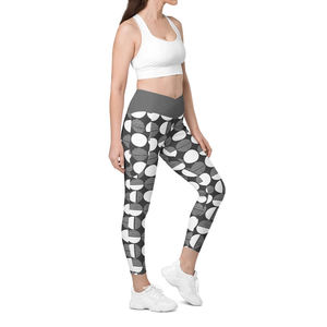 Pantalones de yoga ajustados de punto de cintura alta personalizados Leggings de Yoga de cintura elástica de alta calidad Leggings de Yoga de cintura cruzada de entrenamiento - Product Image 1