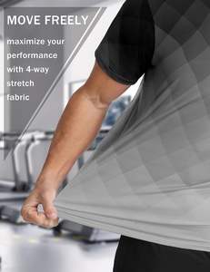 Camiseta atlética para hombre, camiseta de gimnasio de rendimiento, camisetas de manga corta para correr y entrenamiento de secado rápido que absorbe la humedad - Product Image 4