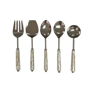 Ensemble de couverts Royal Design en acier inoxydable avec manche en perle, parfait pour les hôtels élégants, les mariages, les tables à manger de luxe - Product Image 6