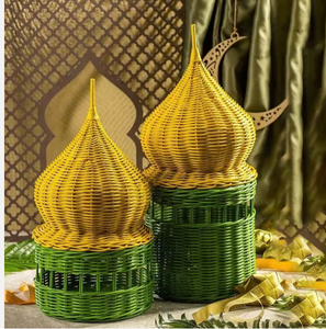 Artisanal Dome Shaped Clothing Organizer Handmade Seagrass Woven Bohemian Style Lightweight Eco-Friendly 10-<b>20L</b> Capacity for Eid - Product Image 2