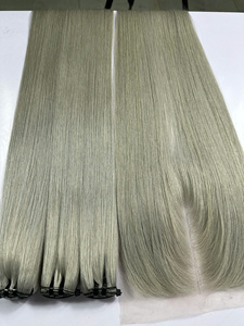 Cheveux Humains Remy Gris Pas Chers 13x4 Frontal Lisse Naturel Raide Double Trame Faite à la Machine du Vietnam - Product Image 5