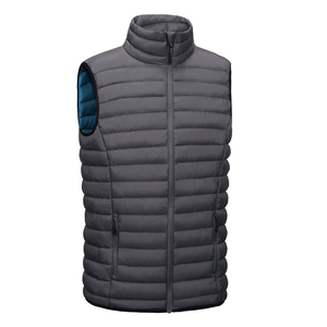 Chaqueta acolchada sin mangas de invierno para hombre, cuello alto de lona, patrón a cuadros, cálido, suave y ligero - Product Image 6