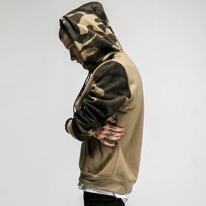 Pull à manches camouflage sur mesure Sweats à capuche pour hommes Service OEM Sweat à capuche à manches longues en coton polaire respirant sans fermeture éclair - Product Image 5