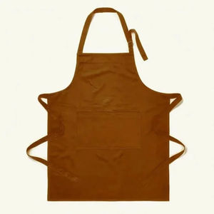 Bavoir de cuisine de chef noir avec logo imprimé brodé personnalisé Tabliers de cuisine ajustables en coton polyester avec 2 poches - Product Image 2