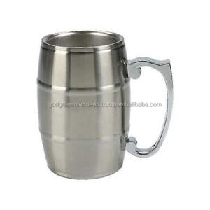 Jarra de cerveza de acero inoxidable de alta calidad, taza para beber con asa, para restaurantes en casa, estilo de vida de ambiente metálico - Product Image 2