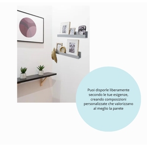 Modern Set of 2 Floating Shelves in Grey Wood Effect Space Saving <b>Wall</b> & Display Shelves for <b>Books</b> and Decorations - Product Image 5