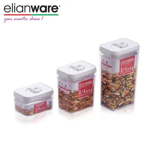 Elianware กล่องใส่อาหารฝาปิดแบบสี่เหลี่ยม,กล่องใส่อาหารแบบสุญญากาศคุณภาพสูงใสสำหรับใส่ขนมขบเคี้ยวพาสต้านมผง