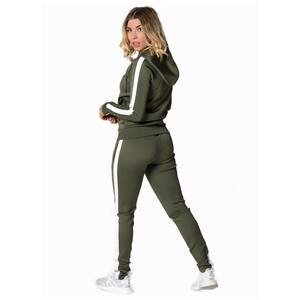 Conjunto Deportivo Ligero con Capucha para Mujer, Pantalones Jogger de Color Sólido con Cierre Frontal, Manga Larga, Ropa Casual de Invierno Transpirable - Product Image 6