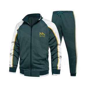 Ensemble de survêtement deux tons personnalisé pour hommes grande taille 100% coton polyester nouveau design vêtements de rue en coton polyester en vrac - Product Image 1