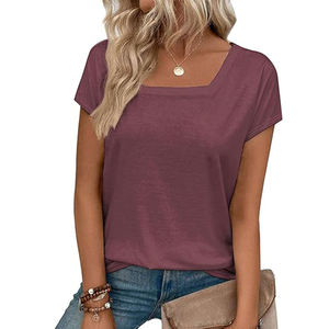 Señoras de alta calidad transpirable y cómodo de secado rápido personalizado suelto mujeres manga corta Casual verano desgaste Camiseta larga - Product Image 4