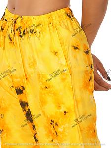 Women's Free Size Tye-Dye Straight Balloon Harem <b>Pants</b> Satin <b>Hippy</b> Boho Baggy Streetwear Drawstring Closure Logo Winter Trousers - Product Image 6