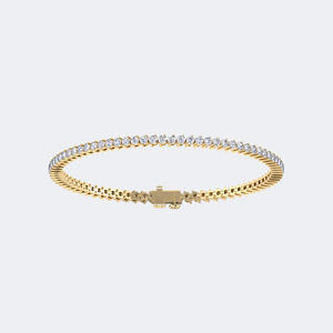 Bracelet tennis en or avec diamants ronds de 3,28 carats, couleur E, cultivés en laboratoire, sertis en feston, bijoux pour femme, 7 pouces - Product Image 3
