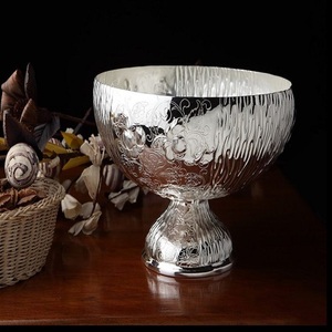 Cuenco de servicio con mango para cocina, cuencos para servir fruta, fruta, restaurante, de aluminio, plateado - Product Image 4