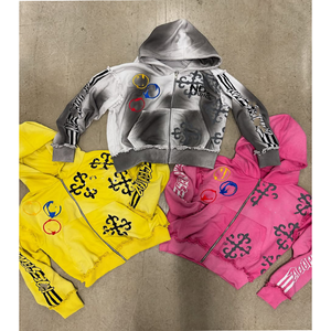 Premium Men's Boxy Cropped Sweatshirt 100% Cotton Streetwear Hoodie Personalizable Bordado Logo Transpirable DTG DTF Personalizable - Product Image 1